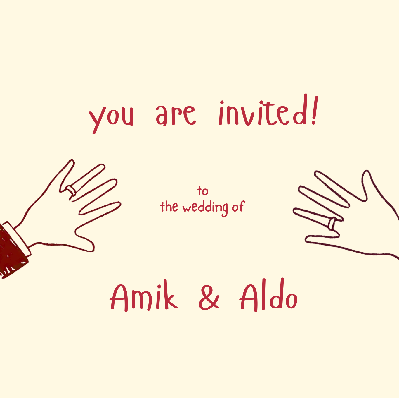 You are invited to the wedding of Amik & Aldo