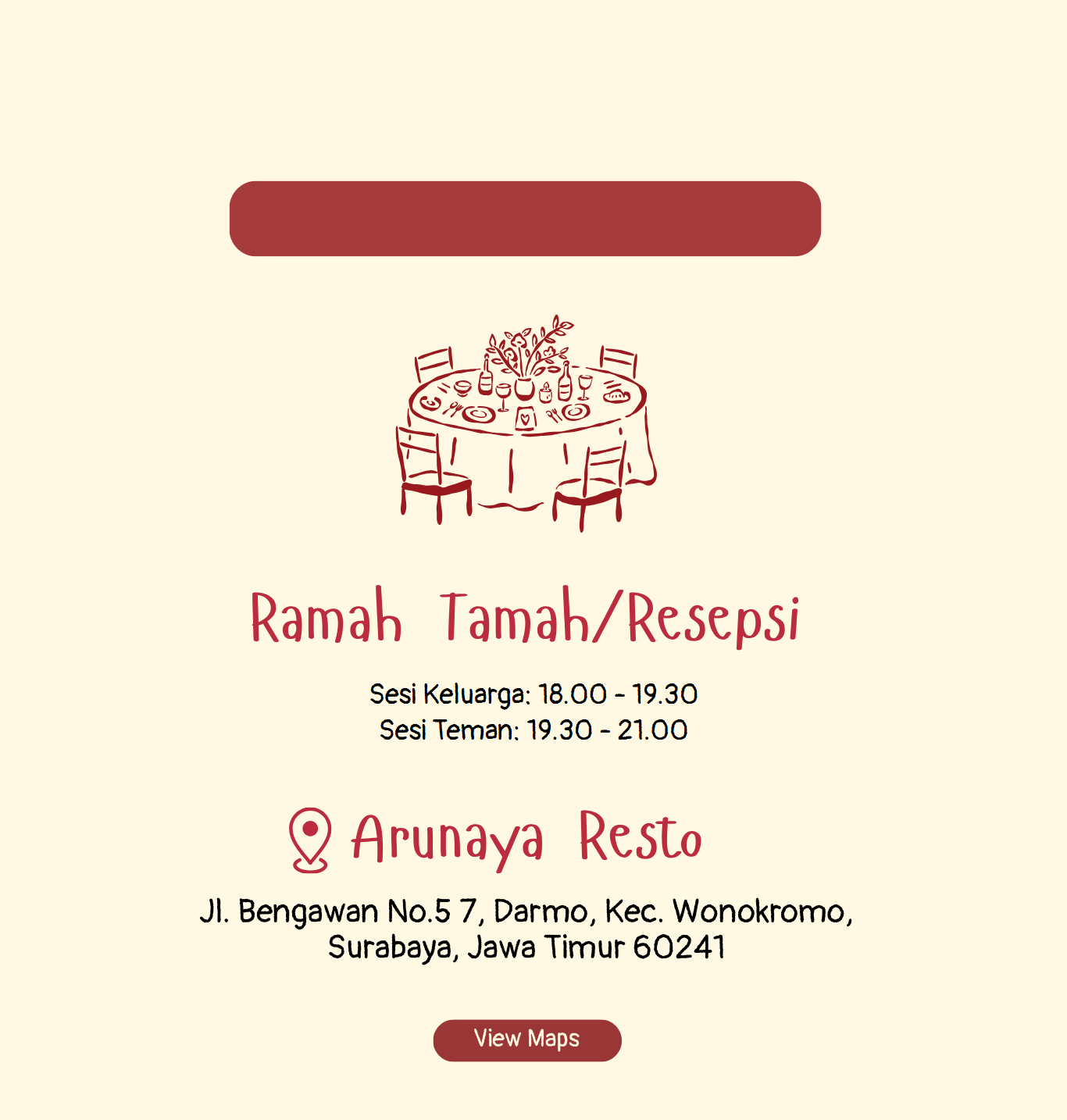 Ramah Tamah / Resepsi Arunaya Resto Surabaya